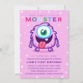 スイート リトル モンスター 子供 誕生日 招待状 (正面)