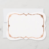 スイート ローズ ゴールド・エフェクト ウェディング ケーキ テーブル サイン 招待状 (裏面)