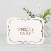 スイート ローズ ゴールド・エフェクト ウェディング ケーキ テーブル サイン 招待状 (スタンド正面)
