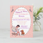 スイート ヴィンテージ バレリーナ バレエ バースデー パーティー 招待状 (スタンド正面)
