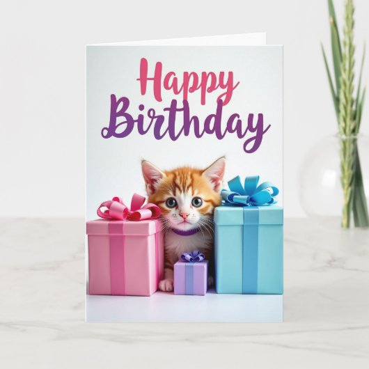 スイート・子猫ギフト 誕生日カード カード (正面)