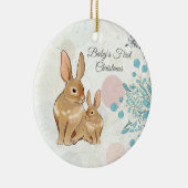 スイーパーソナライズされたトバニーズベビーの第1クリスマス セラミックオーナメント (右)
