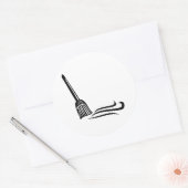 スイープほうき – クリーンスイープクラシックラウンドステッカー ラウンドシール (封筒)