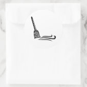 スイープほうき – クリーンスイープクラシックラウンドステッカー ラウンドシール (バッグ)