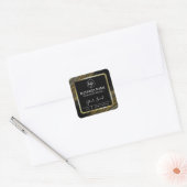 スイープグリッターゲート金ゴールドブラックキャンドルラベル スクエアシール (封筒)