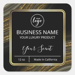 スイープグリッターゲート金ゴールドブラックキャンドルラベル スクエアシール