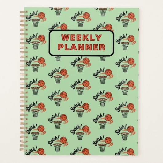 スウィッシュスラムダンク：ヴィンテージバスケットボールスタイル プランナー手帳 (正面)