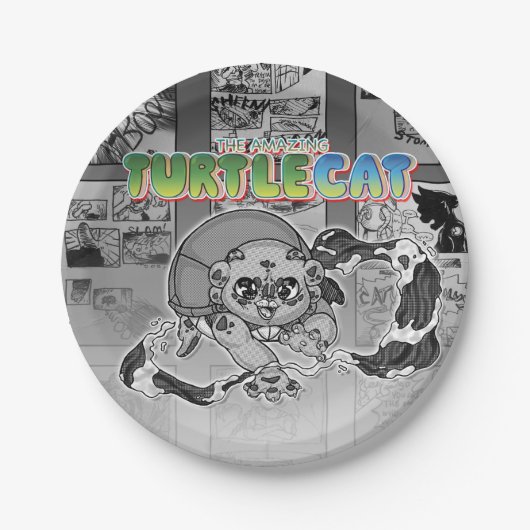 スウィッシュ・アワッシェアクションTurtlecatマンガトーン ペーパープレート (正面)