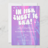 スウィフティピンクとパープルサテンスウィート16 Era誕生日 招待状 (正面)