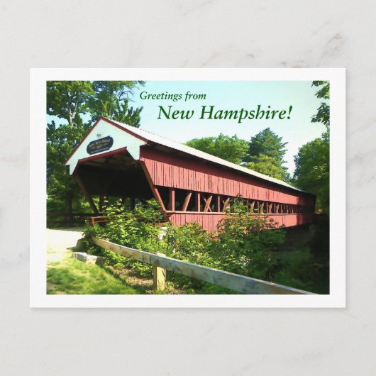 スウィフトリバーブリッジ – ニューハンプシャー ポストカード (正面)