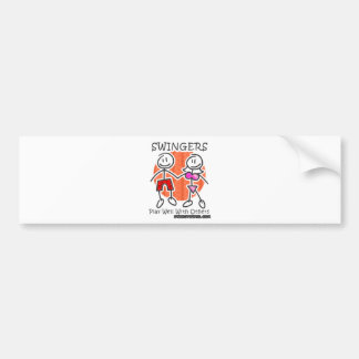 スウィンガーは一緒によく遊びます バンパーステッカー