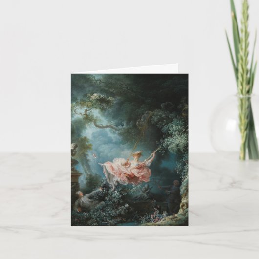 スウィングする少女の折りたたみ式ホリデーカード シーズンカード (正面)