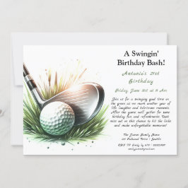 スウィングする誕生日バッシュ Tee Up for Fun！ 招待状