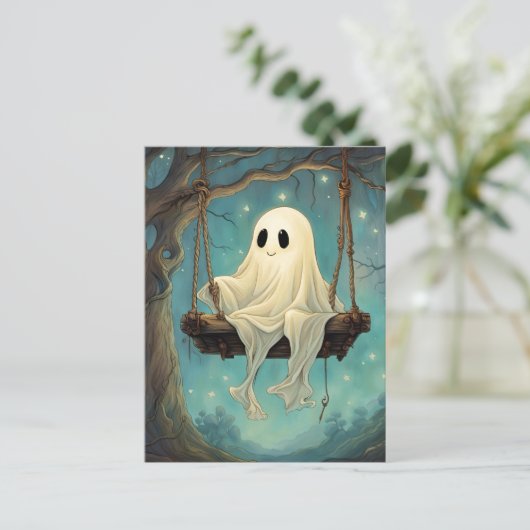 スウィングでかわいい幽霊 ポストカード (スタンド正面)