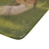 スウィングで微笑む少女(ヴィンテージ幼少期) カッティングボード (角)