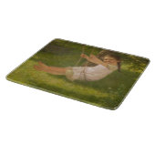 スウィングで微笑む少女(ヴィンテージ幼少期) カッティングボード (角)