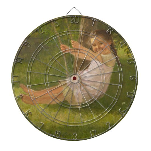 スウィングで微笑む少女(ヴィンテージ幼少期) ダーツボード (正面)