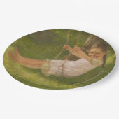 スウィングで微笑む少女(ヴィンテージ幼少期) ペーパープレート (アングル)