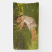 スウィングで微笑む少女(ヴィンテージ幼少期) 横断幕 (縦)