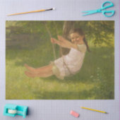 スウィングで微笑む少女(ヴィンテージ幼少期) 薄葉紙 (クラフト)