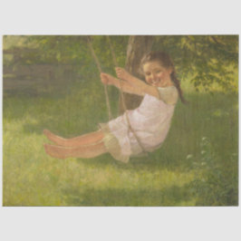 スウィングで微笑む少女(ヴィンテージ幼少期) 薄葉紙