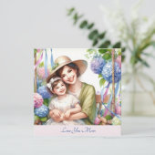 スウィングアジサイの母の日で母と可愛い子たち シーズンカード (スタンド正面)