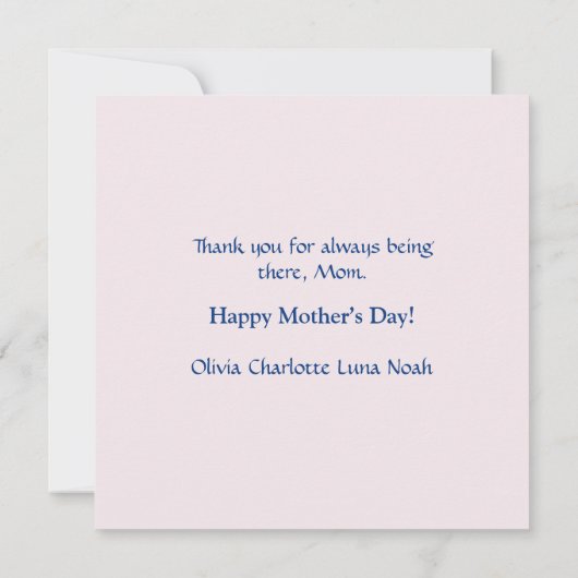 スウィングアジサイの母の日で母と可愛い子たち シーズンカード (裏面)