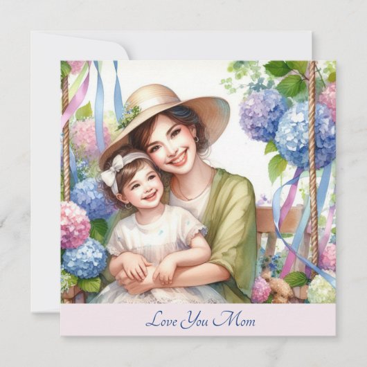 スウィングアジサイの母の日で母と可愛い子たち シーズンカード (正面)