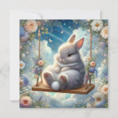 スウィングイースターの可愛いパステルウォーターカラーバニー シーズンカード (正面)