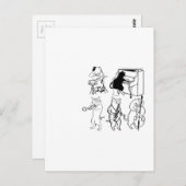 スウィングキャッツジャズ音楽おもしろい子猫漫画 ポストカード (正面/裏面)