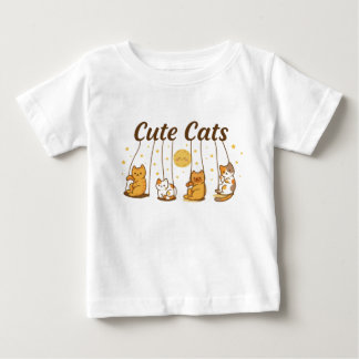 スウィングスの可愛い猫ベビーシャツ。 ベビーTシャツ