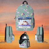 スウィングスクールで釣るウッドランドの水色のカエル プリントバックパック