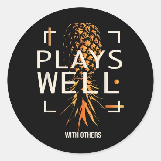 スウィングズライフスタイルおもしろいアップサイドパイナップル ラウンドシール (正面)