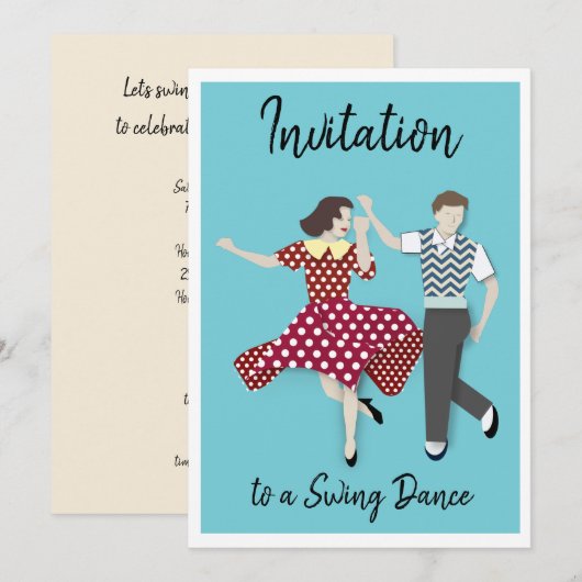 スウィングダンス 招待状 (正面/裏面)