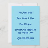 スウィングテディベアバルーンスイング誕生日招待状 招待状 (裏面)