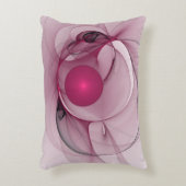スウィングフラクタル、モダン抽象芸術ベリーピンクアート アクセントクッション (正面(垂直))