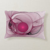 スウィングフラクタル、モダン抽象芸術ベリーピンクアート アクセントクッション (裏面)