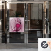 スウィングフラクタル、モダン抽象芸術ベリーピンクアート ウィンドウサイン (オフィスドア)