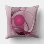 スウィングフラクタル、モダン抽象芸術ベリーピンクアート クッション (裏面)