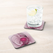 スウィングフラクタル、モダン抽象芸術ベリーピンクアート コースター (右側)