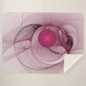 スウィングフラクタル、モダン抽象芸術ベリーピンクアート シェルパブランケット (正面(横))