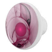 スウィングフラクタル、モダン抽象芸術ベリーピンクアート セラミックノブ (右)