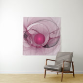 スウィングフラクタル、モダン抽象芸術ベリーピンクアート タペストリー (インサイチュ(横))