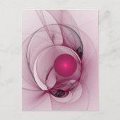 スウィングフラクタル、モダン抽象芸術ベリーピンクアート ポストカード (正面)