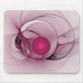 スウィングフラクタル、モダン抽象芸術ベリーピンクアート マウスパッド (正面)