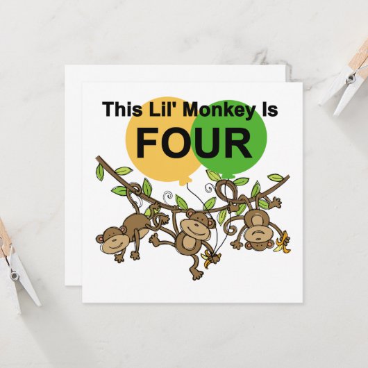 スウィングモンキーズ4th誕生日Tシャツとギフト カード (正面/裏面インサイチュ)