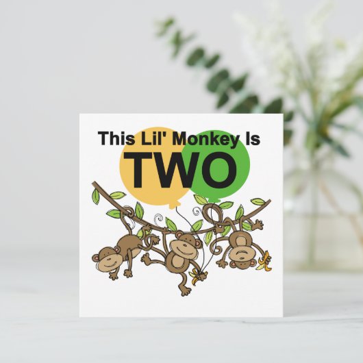 スウィングモンキー誕生日Tシャツとギフト カード (スタンド正面)