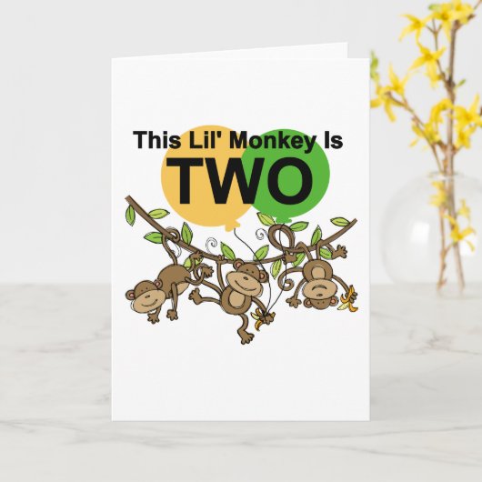 スウィングモンキー誕生日Tシャツとギフト カード (黄色い花)