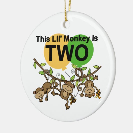 スウィングモンキー誕生日Tシャツとギフト セラミックオーナメント (左)