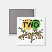 スウィングモンキー誕生日Tシャツとギフト マグネット (正面/裏面)